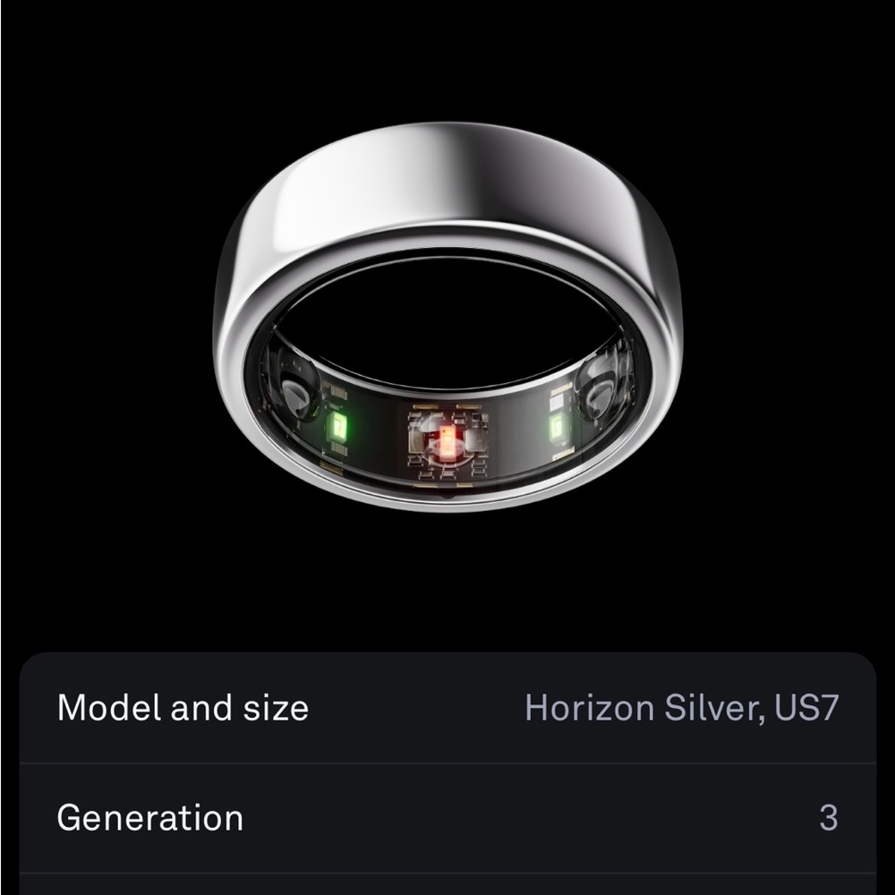 Oura Ring Size 7 Horizon in silver